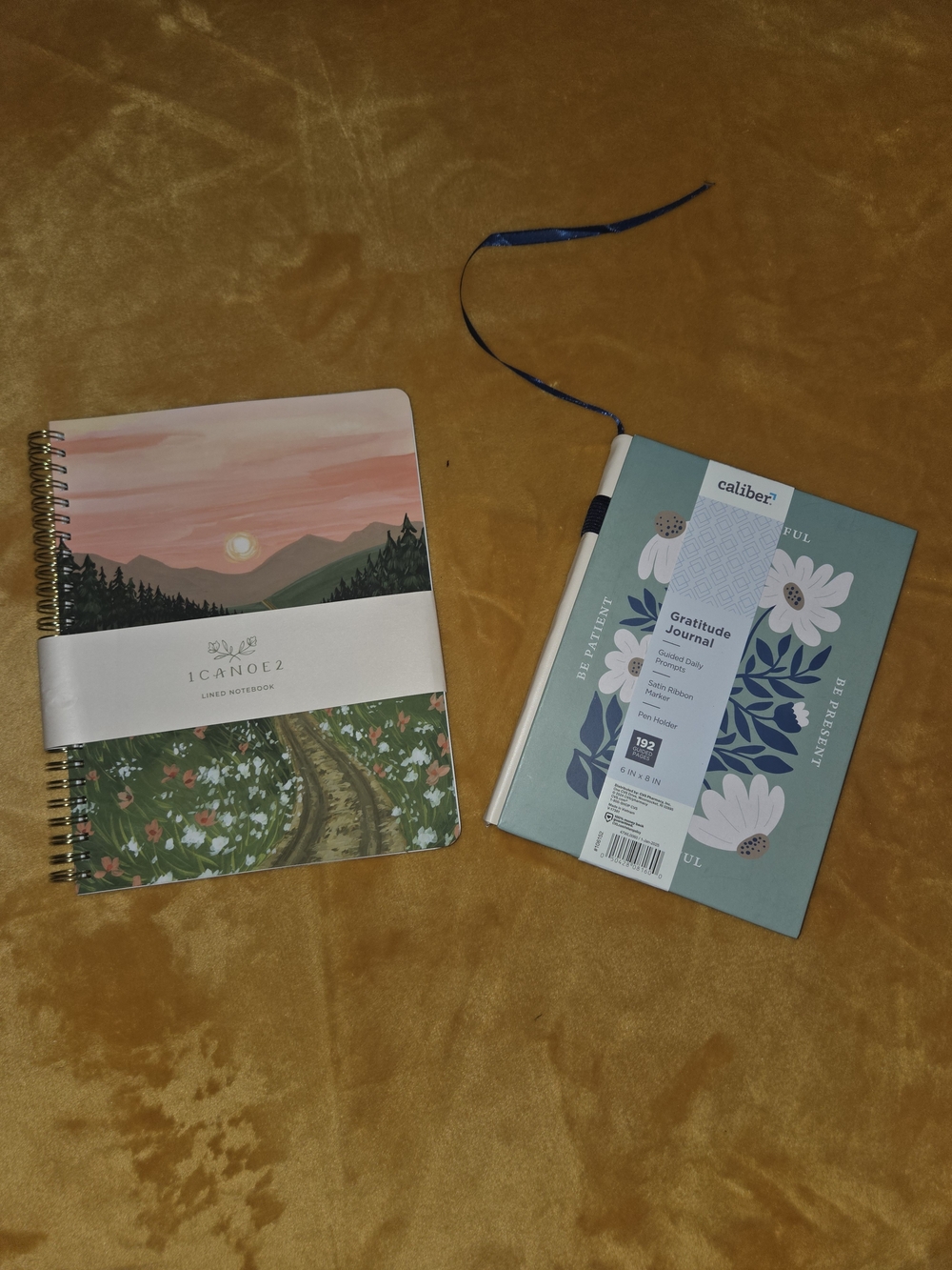 Caliber Gratitude Journal - Teal Floral Hardcover And Soft